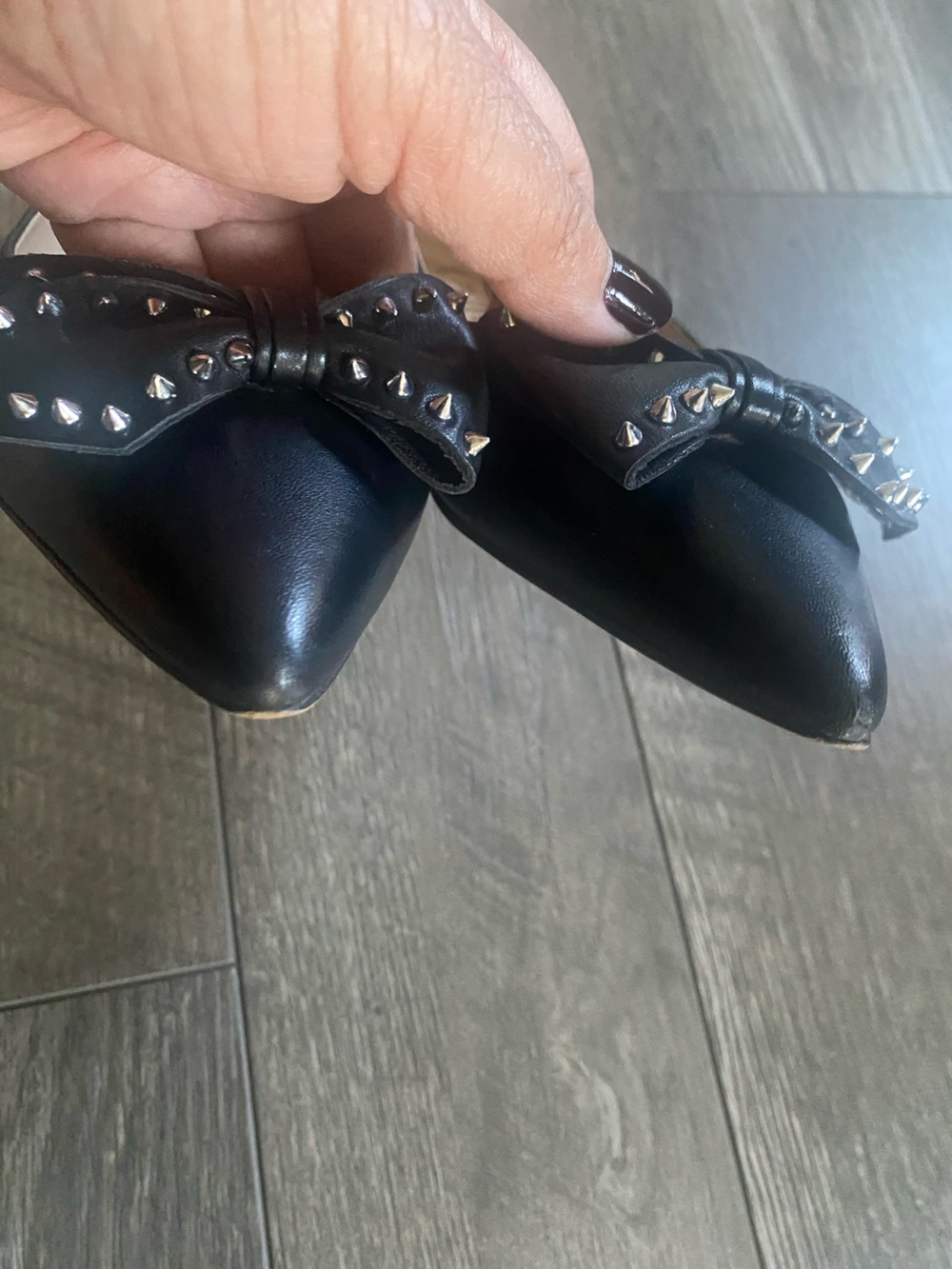Sam Edelman Women's Black Pointed Spiked Flats in Size 7 - Picture 4 of 10